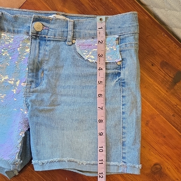 Jordache Light Blue Sequin Jean Shorts - Picture 9 of 9